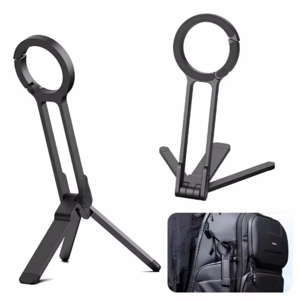 Foldable Phone Tripod With Magnetic Carabiner Mount