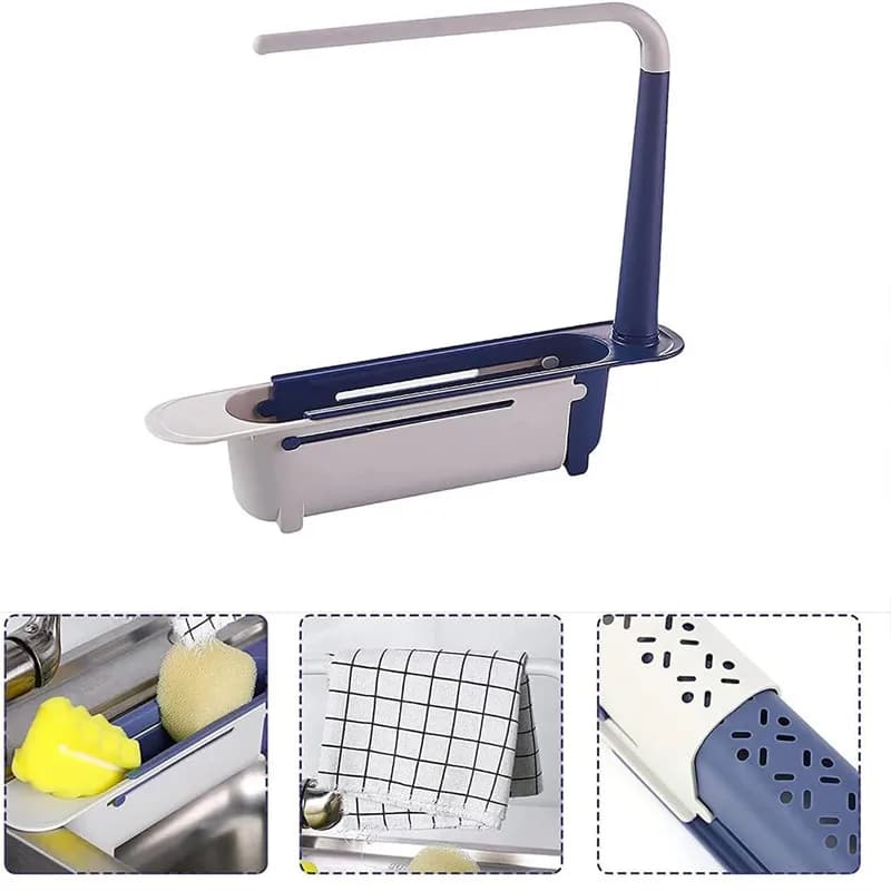 Telescopic Sink Shelf Drain Organizer Basket