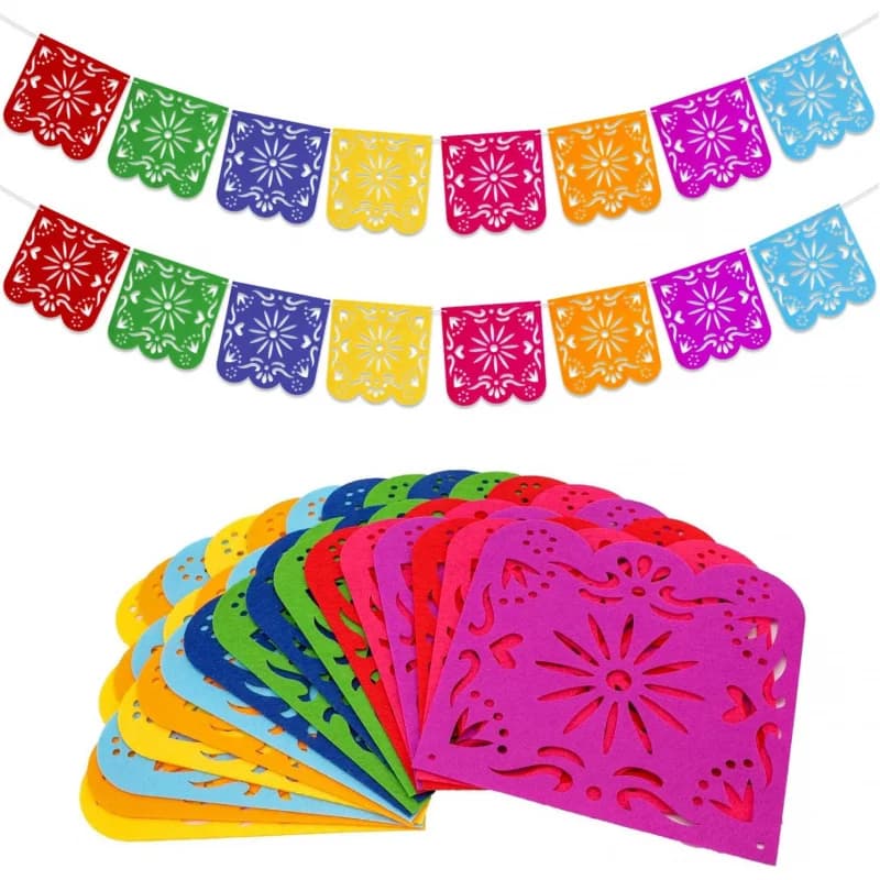 Colorful DΓa De Los Muertos Papel Picado Banner