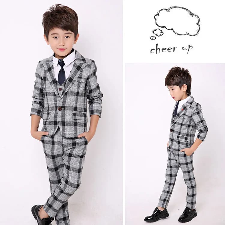 Boys Formal Tuxedo Suit Set with Blazer