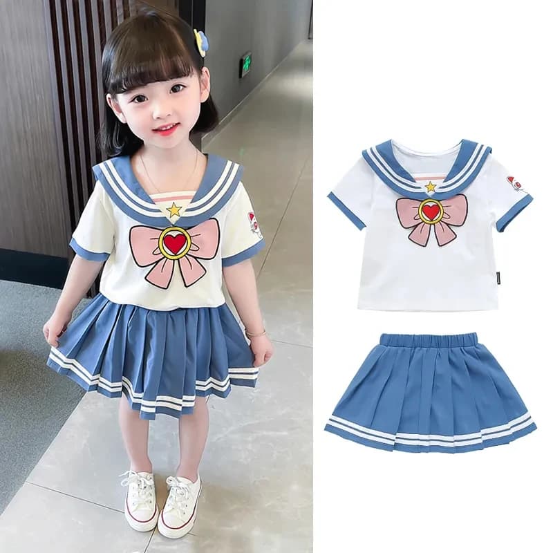 Girls Sailor Moon Cosplay Costume Set With Skirt