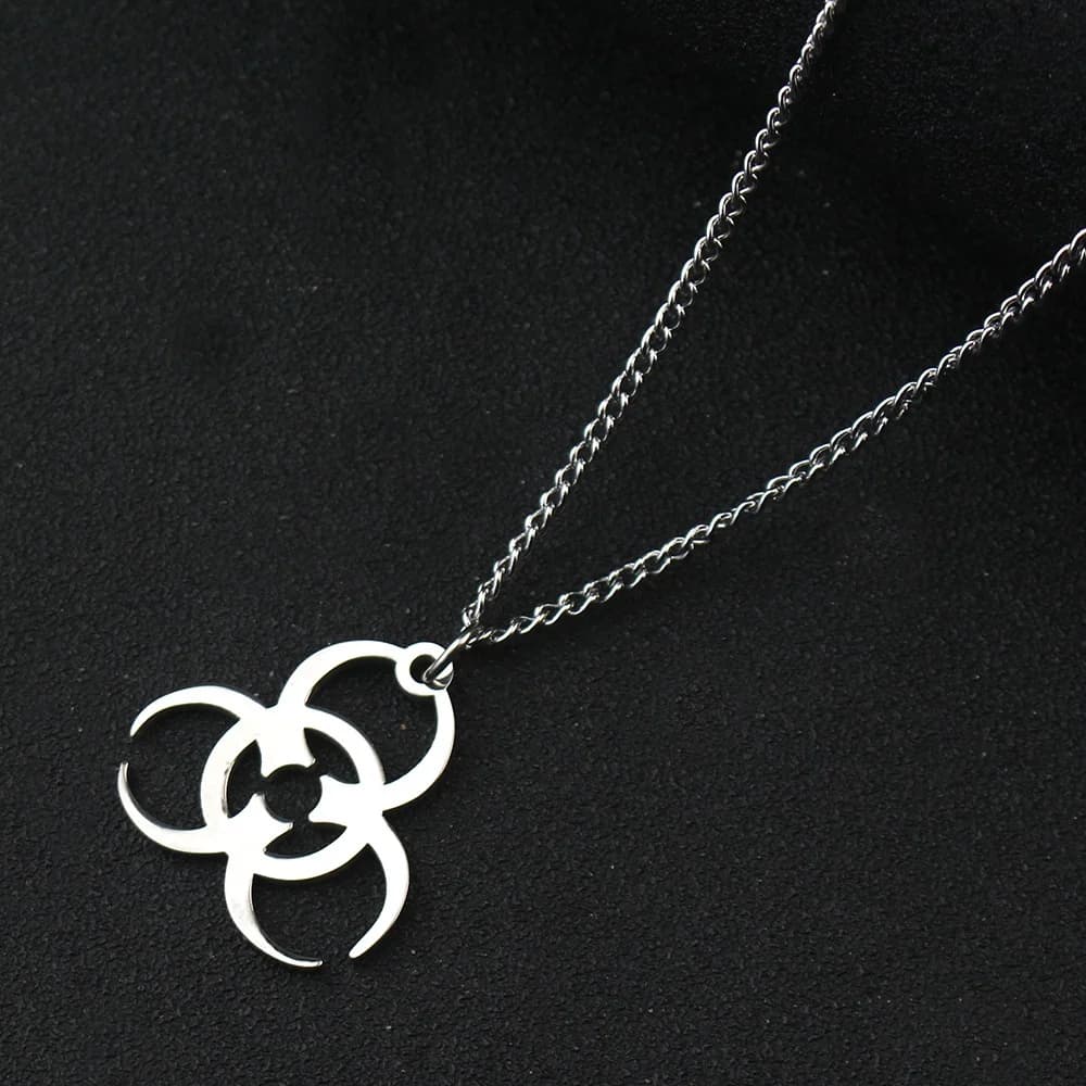 Necklace Trendy Men And Women INS Street Punk Hip-Hop JewelryNew Stainless Steel Biochemical Logo Pendant