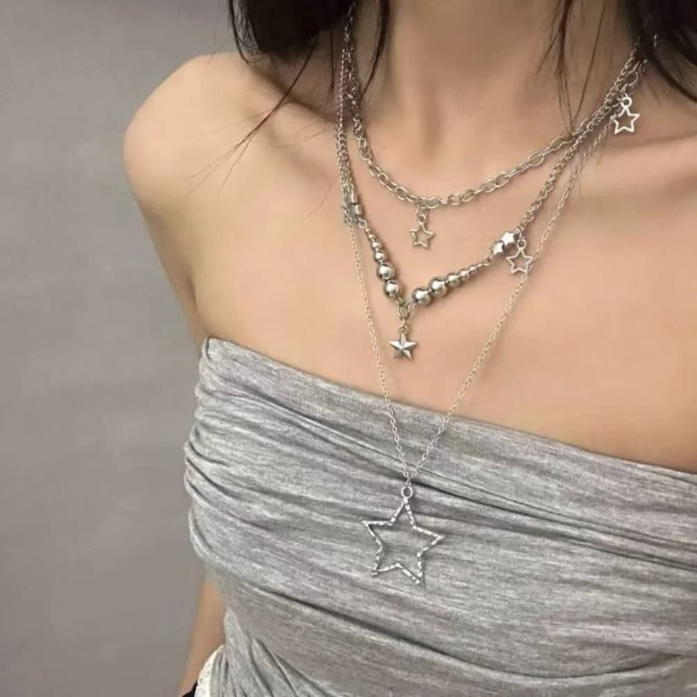 Clavicle Chain Necklace Fresh Women Multilayer Necklace Retro Necklace Retro For Hanging Out Campus Life Date
