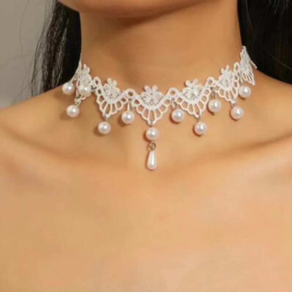 Black Lace Gothic Collar Necklace
