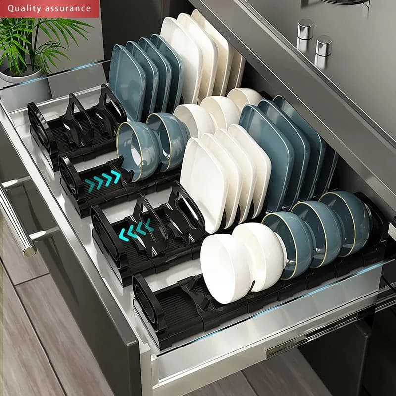 Kitchen Cabinet Dish Storage Rack Organizer