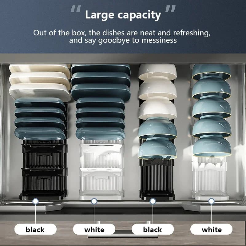 Kitchen Cabinet Dish Storage Rack Organizer