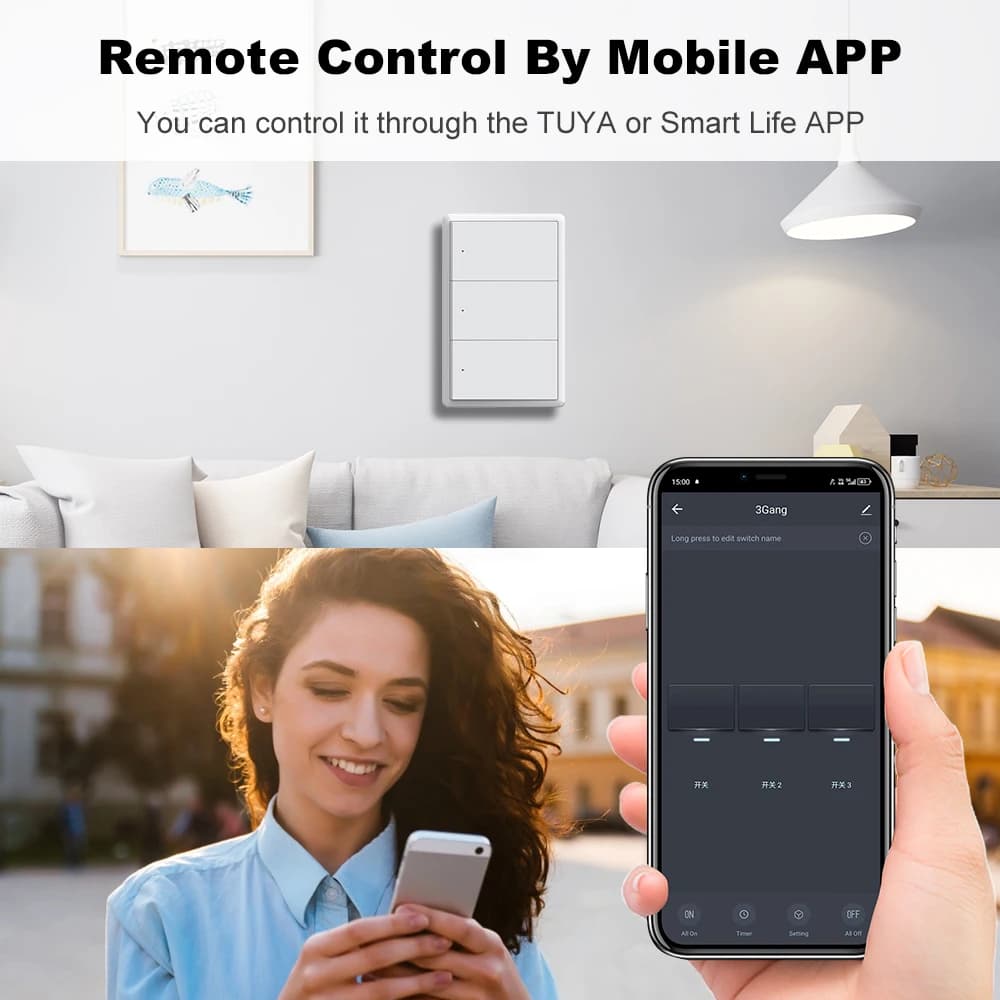 Zigbee 3.0 Smart Wall Switch With Remote