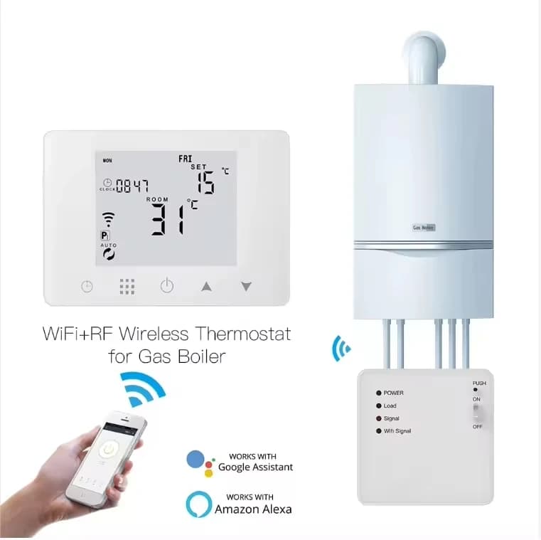 WIFI Smart Home LCD Touch Screen Wireless Battery Power Programmable Thermostat