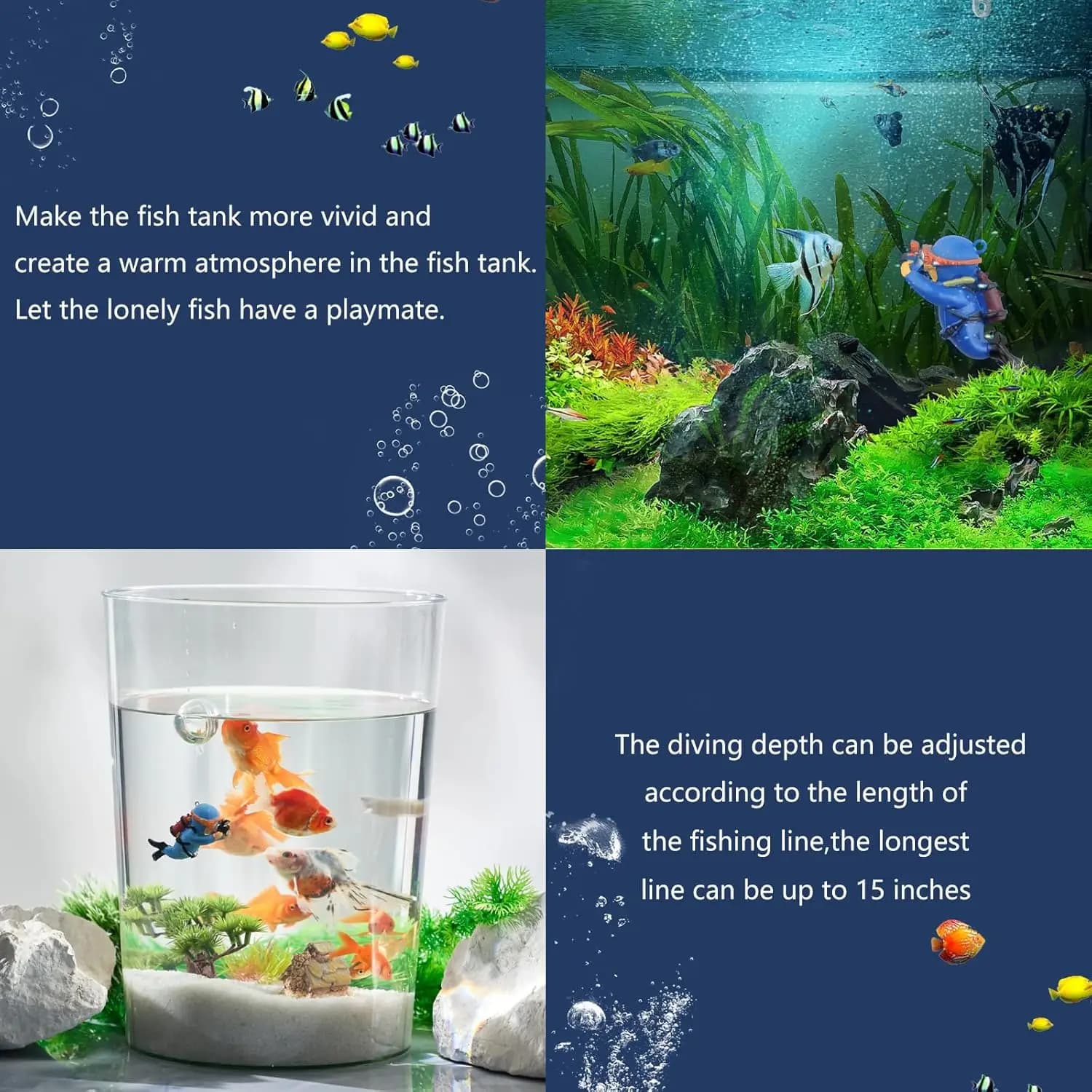 Floating Diver Ornaments Aquarium Decoration Set
