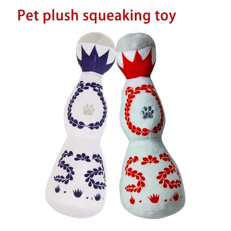 Funny Tequila Dog Toy Blue Plush