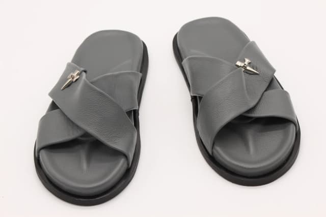 Stylish Grey Cross Strap Sandals