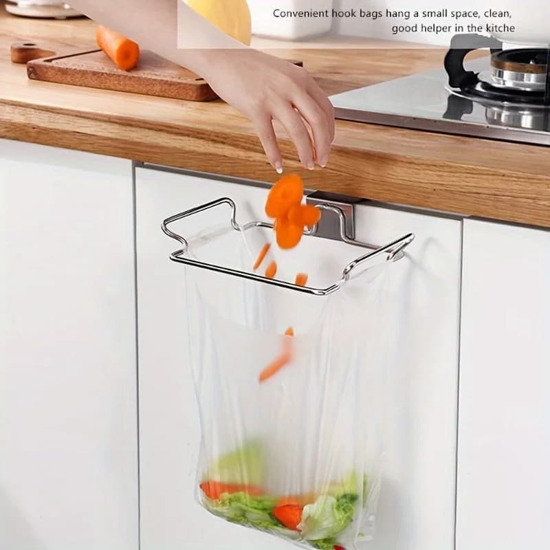 Stainless Steel Kitchen Garbage Bag Storage Rack