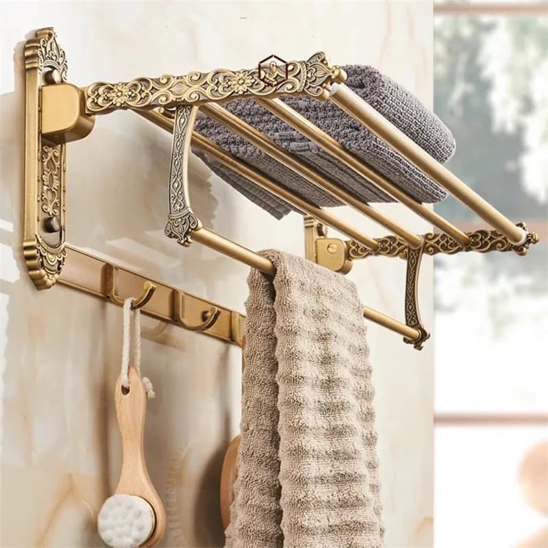 Antique Bronze Carved Bathroom Accessories Set