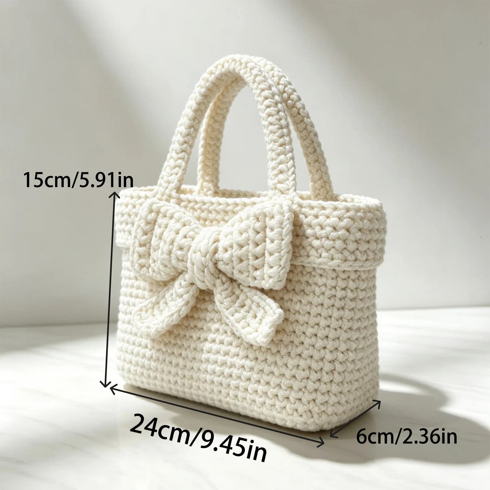Women's Handbag with Bow, Country-Style Gift, Suitable for Girls, Mother's Day, Birthday Gift, Handmade Crafts