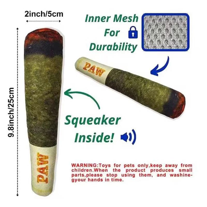 Funny Cigar Dog Toy With Sound Squeaker