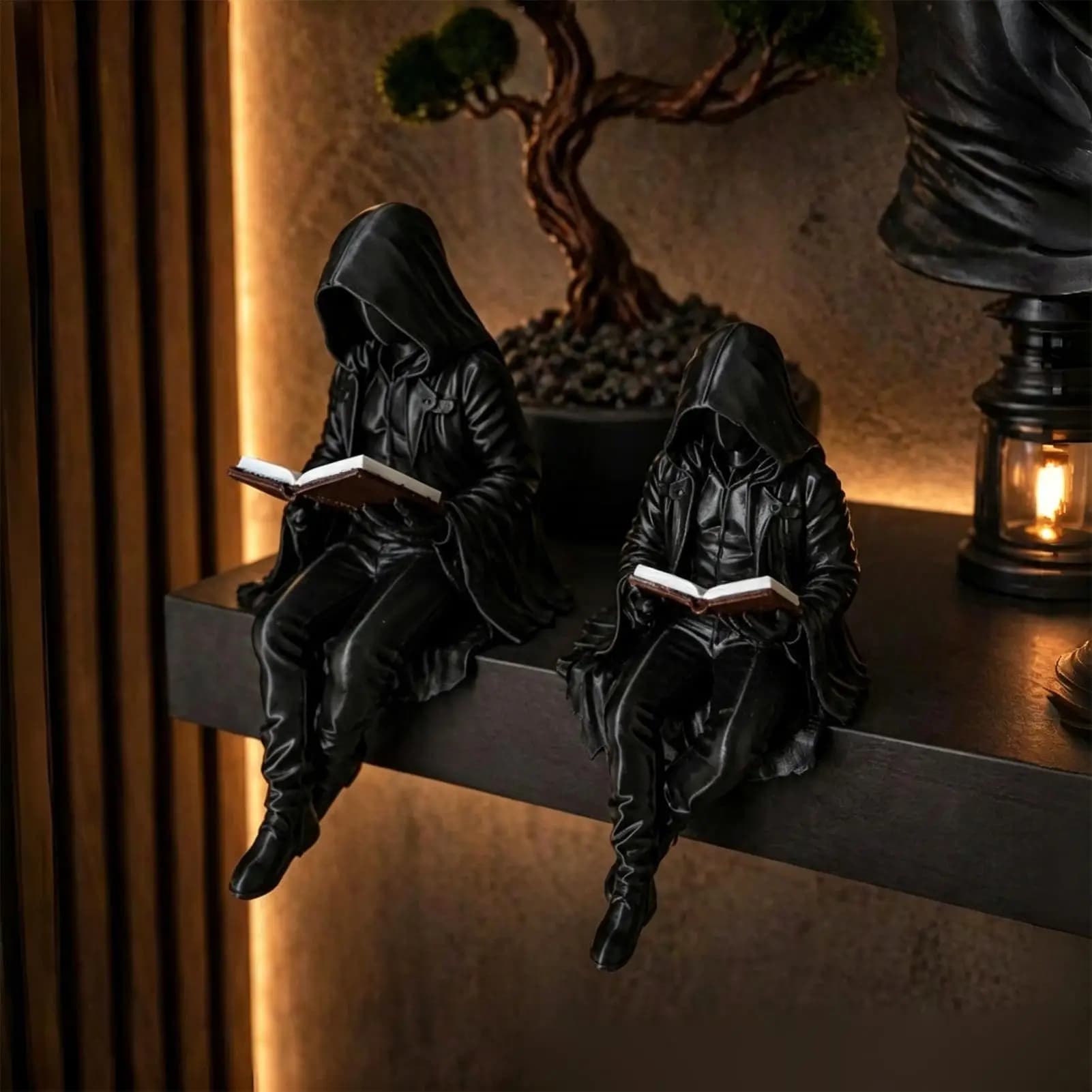 Spooky Goth Statue Figurine Bookshelf Decor