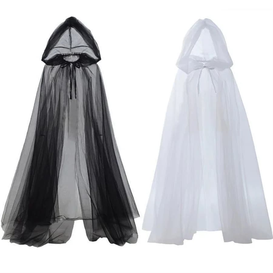 Halloween Ghost Costume Hooded Cloak Long Dress