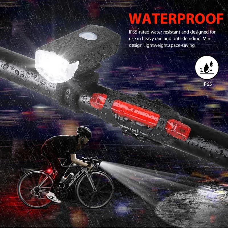 Bike Light Set USB Rechargeable Front and Tail