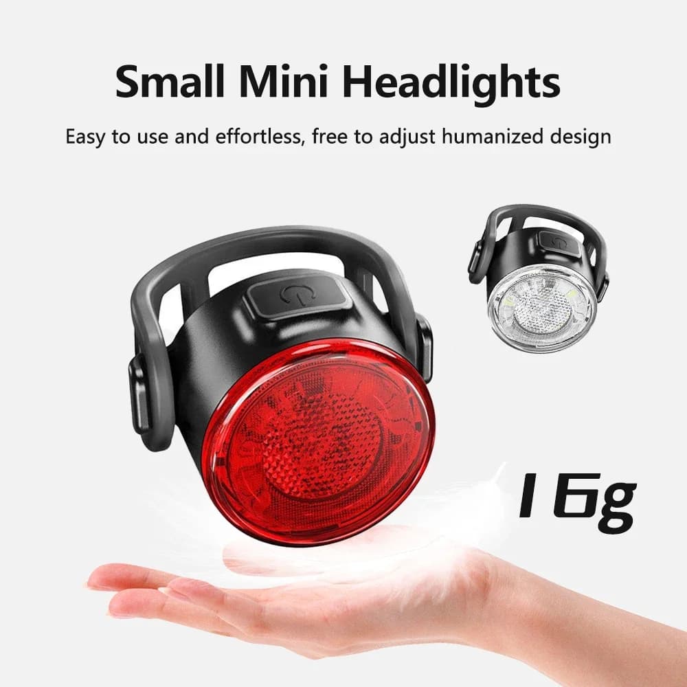 Bike Front Rear Light Set USB Rechargeable