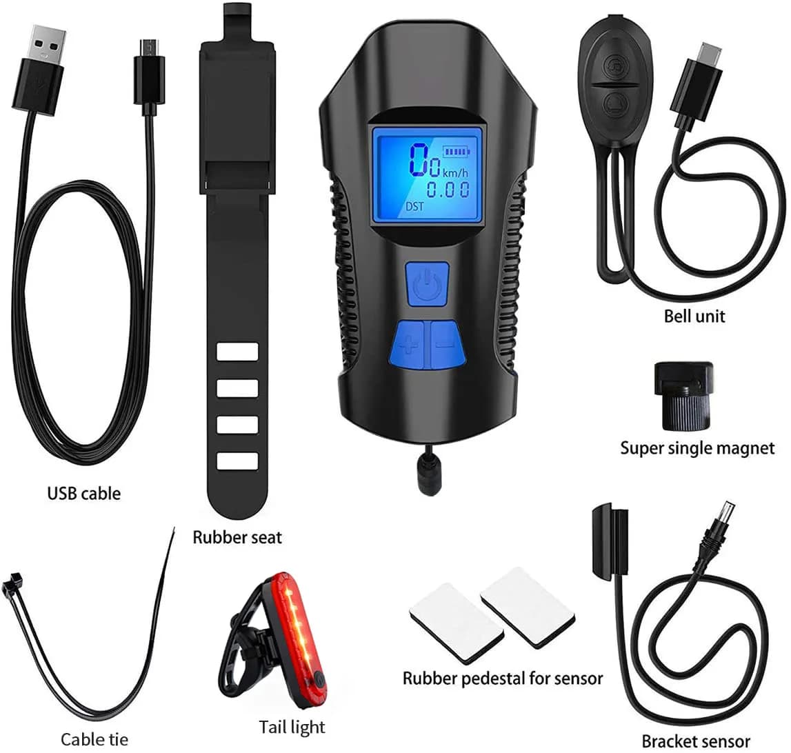 Bike Light Set with Horn and Speedometer