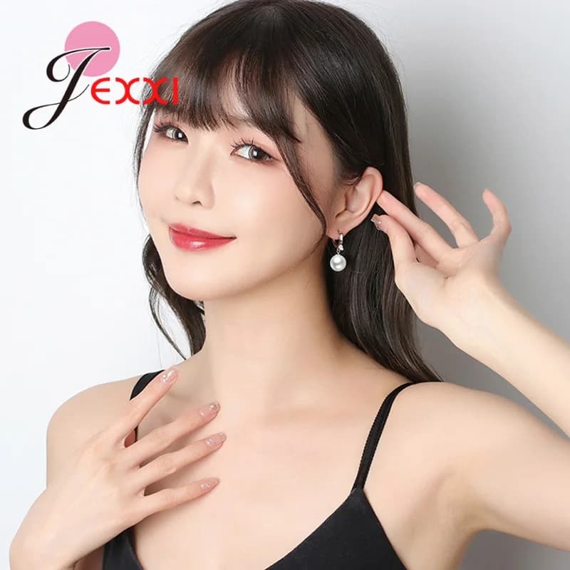 Sterling Silver Pearl Jewelry Set for Women
