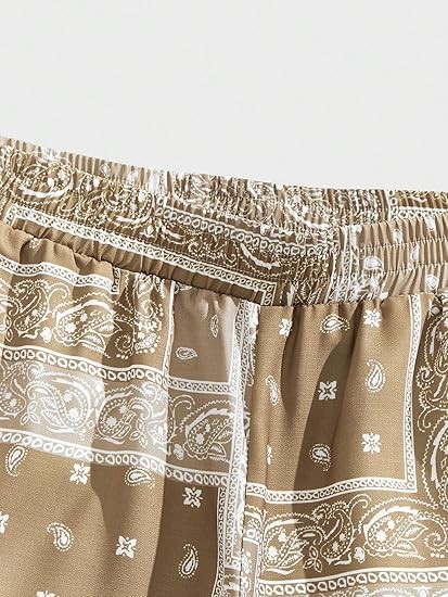 SHENHE Men's Graphics Shorts Drawstring Waist Print Workout Track Streetwear Shorts with Pocket