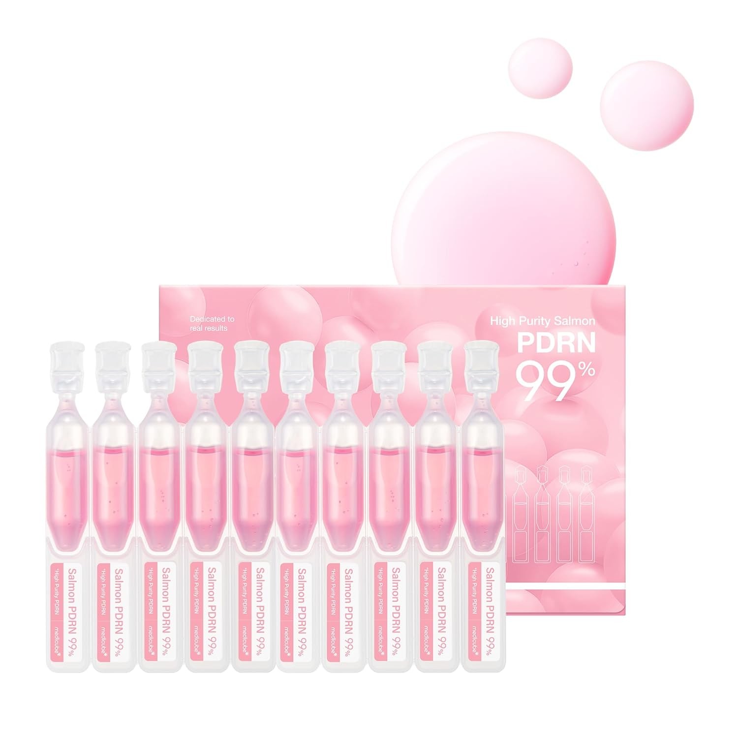 medicube Salmon DNA PDRN Pink One Day Serum | 99% Salmon DNA PDRN Intensive Ampoule, Collagen, Glutathione, Hyaluronic Acid - Improves skin radiance | Korean skincare 0.05 fl.oz x 10e
