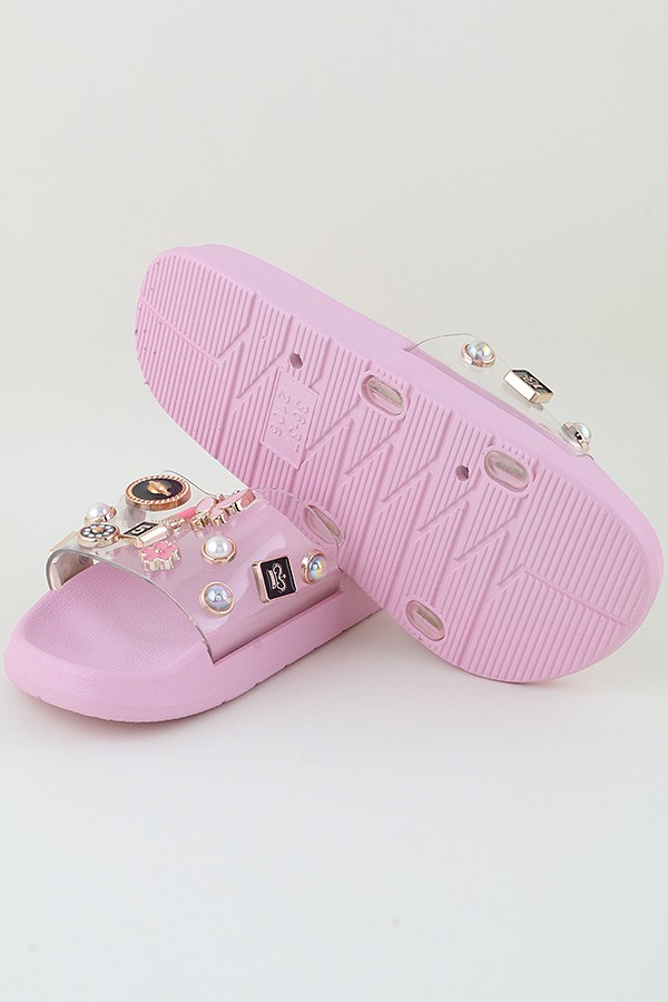 Jeweled Flower Charm Slippers