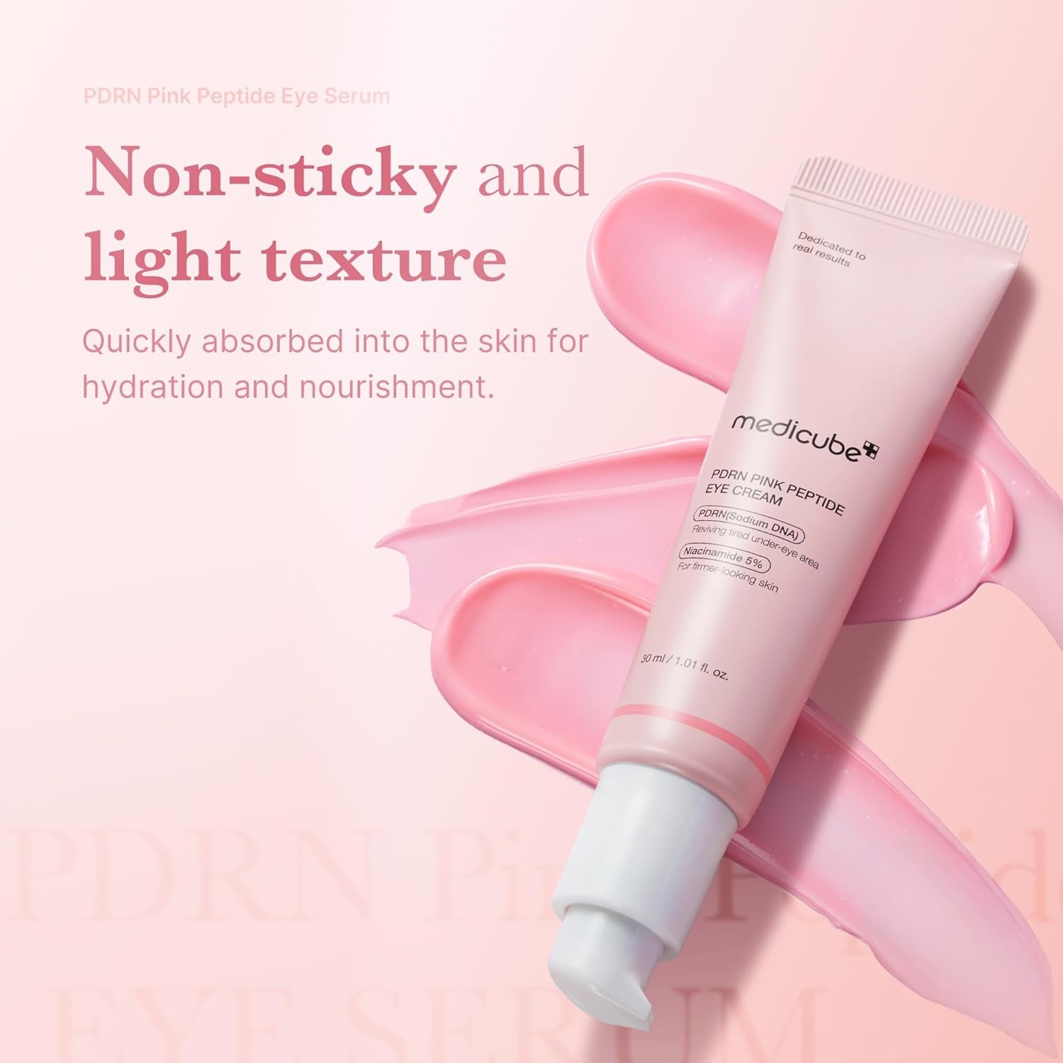 medicube Salmon DNA PDRN Pink Peptide Eye Serum with Niacinamide and 99% Purity Retinol for Uneven Skin Tone, Korean Skin Care 1.01fl.oz