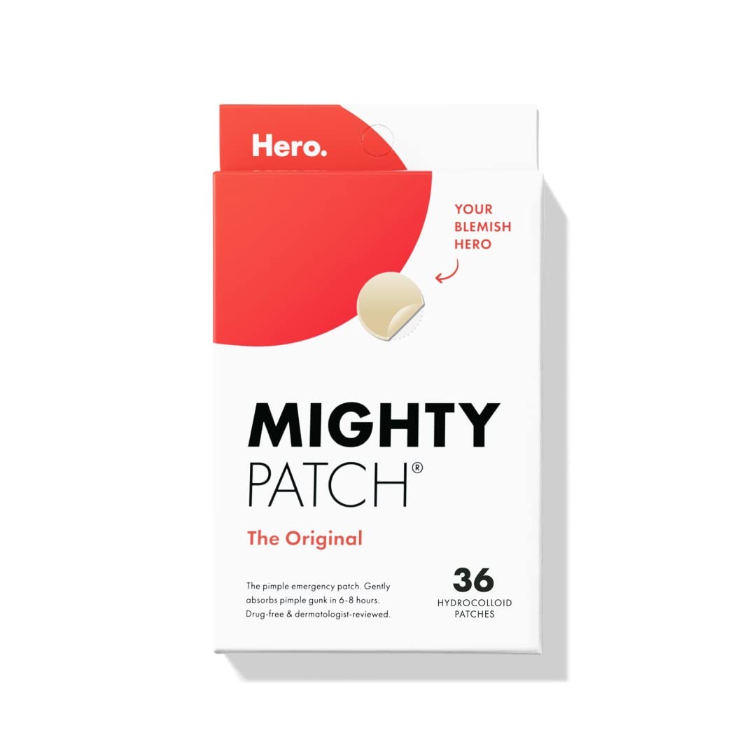 Mighty Patch™ Original Patch by Hero Cosmetics – Hydrocolloid Acne Patch to Cover Pimples and Blemishes on Face and Skin, Vegan Friendly and Cruelty Free (36 Count)
